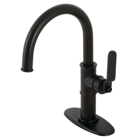 Kingston Brass KSD2230KL Single-Handle Bathroom Faucet with Push Pop-Up, Matte Black KSD2230KL